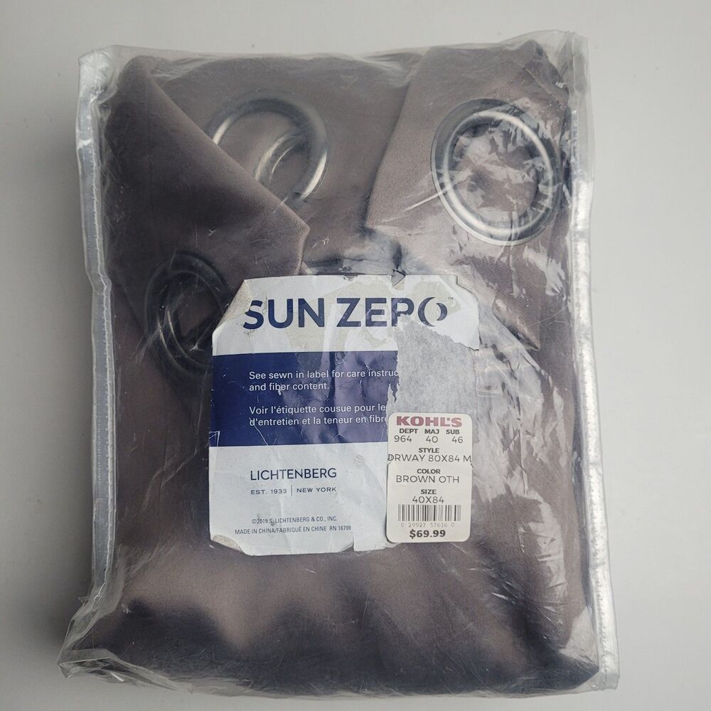 Sun Zero 2-Pack 100% Blackout Theater Grad Grommet Curtain 'Mocha' 40x84in #BT1